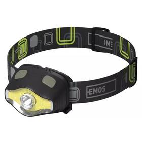 Čelovka EMOS P3536, COB LED + LED, 220 lm, 100 m, 3x AAA (1441263110)