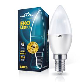 Žárovka LED ETA EKO LEDka svíčka 4W, E14, neutrální bílá (ETAC37W4NW01)