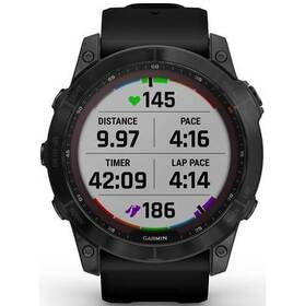 GPS hodinky Garmin fenix 7X PRO Sapphire Solar - Titan Black/Black Silicone Band (010-02541-23)