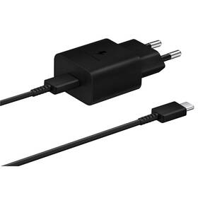 Nabíječka do sítě Samsung USB-C 15W + USB-C kabel (EP-T1510XBEGEU) černá