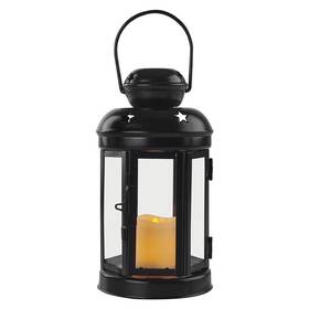 LED dekorace EMOS 1 LED lucerna černá, 18,5 cm, 1x CR2032, vnitřní, vintage 
