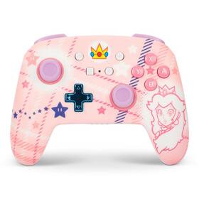 Gamepad PowerA Enhanced Wireless Controller - Nintendo Switch - Super Mario Princess Peach Plaid (NSGP0255-01) růžový