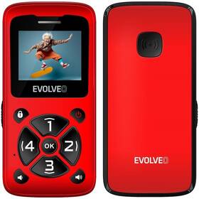 Mobilní telefon Evolveo EasyPhone ID červená barva
