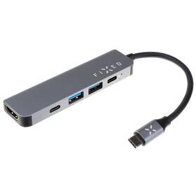 USB Hub FIXED 5v1 USB-C Mini pro notebooky a tablety (FIXHU-MN-GR) šedý