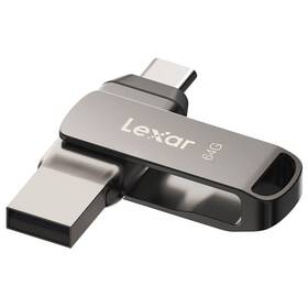 USB Flash Lexar JumpDrive D400 Dual, 64GB (LJDD400064G-BNQNG) šedý
