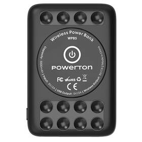 Powerbank Powerton 5 000mAh, bezdrátové nabíjení (WBP5) černá