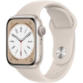 Chytré hodinky Apple Watch Series 8 GPS 41mm pouzdro z hvězdně bílého hliníku - hvězdně bílý sportovní řemínek (MNP63CS/A)