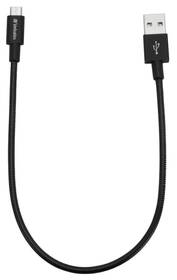 Kabel Verbatim Sync & Charge USB/micro USB, 30cm, nerezová ocel (48866) černý