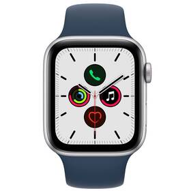 Chytré hodinky Apple Watch SE GPS + Cellular, 44mm pouzdro ze střírbného hliníku - hlubokomořsky modrý sportovní řemínek (MKRY3HC/A)
