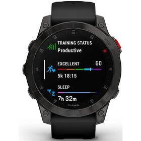 Chytré hodinky Garmin epix (Gen 2) Sapphire - Titan Black/Black Silicone Band (010-02582-11)