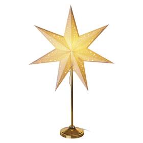 LED dekorace EMOS vánoční hvězda papírová se zlatým stojánkem, 45 cm, vnitřní (DCAZ15)