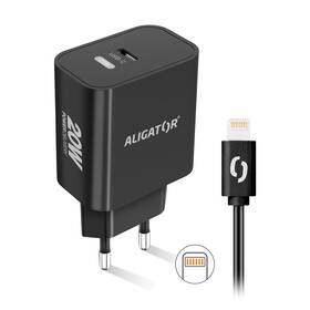 Nabíječka do sítě Aligator Power Delivery 20W, USB-C + kabel pro Apple (CHPD0015) černá