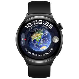 Chytré hodinky Huawei Watch 4 (Sport) - Black Stainless Steel Case + Black Fluoroelastomer Strap (55020AMN) - s kosmetickou vadou - 12 měsíců záruka