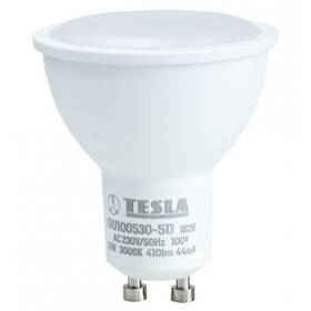 Žárovka LED Tesla bodová, 5W, GU10, teplá bílá, stmívatelná (GU100530-5D)