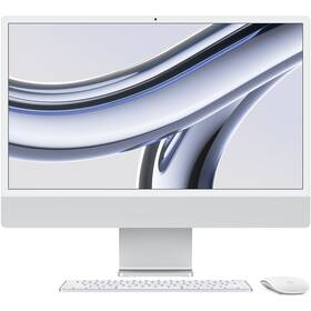Počítač All In One Apple iMac 24" M3 8-CPU 10-GPU, 256GB - Silver CZ (MQRJ3CZ/A)