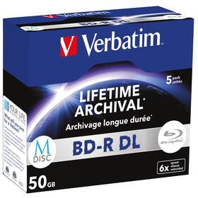 Disk Verbatim M-DISC BD-R DL 50GB, 6x, jewel case 5 ks (43846)