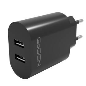 Nabíječka do sítě GoGEN ACH 206, 2x USB-A, 24W černá barva

