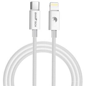 Kabel RhinoTech USB-C/Lightning, 1 m, opletený (RTACC382) bílý
