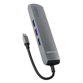 USB Hub Epico 6in1 Slim 8K USB-C/1× USB-C, HDMI, 3× USB 3.0 (9915112100070) šedý