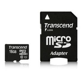 Paměťová karta Transcend MicroSDHC Premium 16GB UHS-I U1 (45MB/s) + adapter - zánovní - 24 měsíců záruka