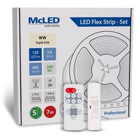 LED pásek McLED s ovládáním Nano - sada 7 m - Professional, 120 LED/m, WW, 800 lm/m, vodič 3 m (ML-126.840.60.S07002)