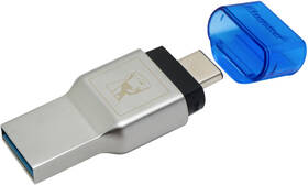 Čtečka paměťových karet Kingston MobileLite Duo 3C (FCR-ML3C) stříbrná/modrá