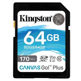 Paměťová karta Kingston Canvas Go! Plus SDXC 64GB UHS-I U3 (170R/70W) (SDG3/64GB)
