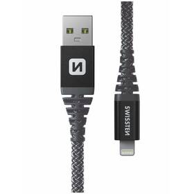 Kabel Swissten Kevlar USB/Lightning, 1,5 m (71543010) antracitový