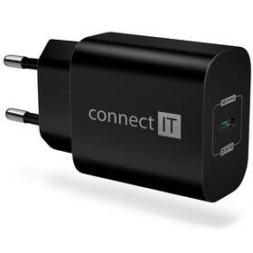 Nabíječka do sítě Connect IT Voyager2, 1× USB-C, 25W PD (CWC-2070-BK) černá