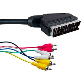 Kabel GoGEN SCART/6x CINCH, 1,5m (SCART6RCA150MM0) černý
