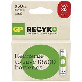 Baterie nabíjecí GP ReCyko 950 AAA (HR03), 6 ks (B2511V)