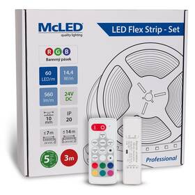 LED pásek McLED s ovládáním Nano - sada 3 m - Professional, 60 LED/m, RGB, 560 lm/m, vodič 3 m (ML-128.601.60.S03004)