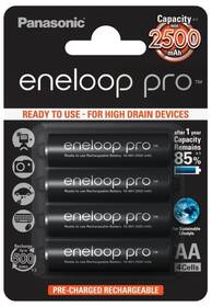 Baterie nabíjecí Panasonic Eneloop Pro AA, HR06, 2500mAh, Ni-MH, blistr 4ks (BK-3HCDE/4BE)