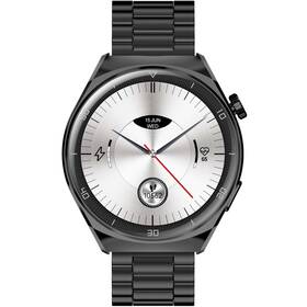 Chytré hodinky Garett V12 - černé s černým ocelovým řemínkem (V12_BLK_STL)