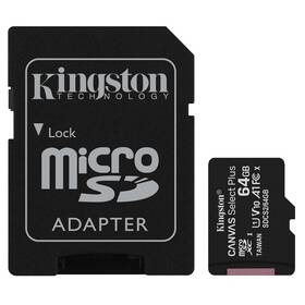 Paměťová karta Kingston Canvas Select Plus MicroSDXC 64GB UHS-I U1 (100R/10W) + adapter (SDCS2/64GB)