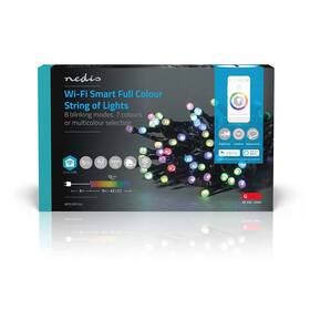 Vánoční osvětlení Nedis SmartLife LED, Wi-Fi, RGB, 42 LED, 5 m, Android / IOS (WIFILX01C42)