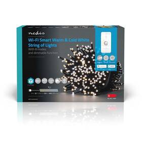 Vánoční osvětlení Nedis SmartLife LED, Wi-Fi, Teplá až studená bílá, 400 LED, 20 m, Android / IOS (WIFILX02W400)