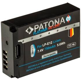Baterie PATONA pro foto Canon LP-E12 750mAh Li-Ion Platinum, USB-C (1396)