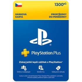 Sony PlayStation Plus - elektronická peněženka 1300 Kč