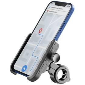 Držák na mobil CellularLine Rider Steel na řídítka pro motorku i kolo černá barva
