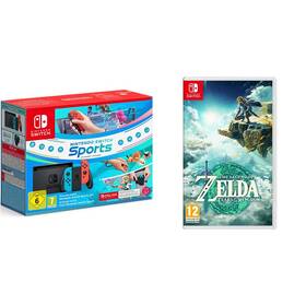 Set výrobků Nintendo Nintendo SWITCH Neon + Switch Sports + Online předplatné na 12 měsíců + The Legend of Zelda:Tears of the Kingdom 
