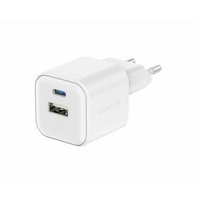 Nabíječka do sítě Swissten GAN 1x USB-C 35W PD + 1x USB-A 27W QC (22071200) bílá