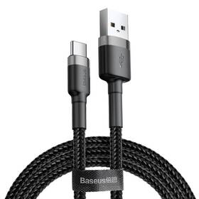 Kabel Baseus Cafule USB/USB-C, 2A, 3m (CATKLF-UG1) černý/šedý
