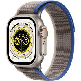 Chytré hodinky Apple Watch Ultra GPS + Cellular, 49mm pouzdro z titanu - modro-šedý trailový tah - S/M (MNHL3CS/A)