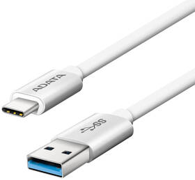 Kabel ADATA USB 3.1/USB-C, 1m, hliníkový (ACA3AL-100CM-CSV) bílý