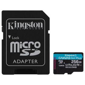 Paměťová karta Kingston Canvas Go! Plus MicroSDXC 256GB UHS-I U3 (170R/90W) + adaptér (SDCG3/256GB)