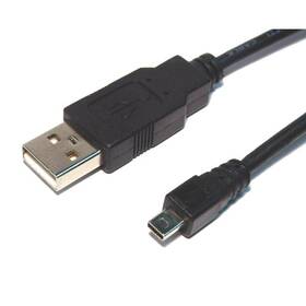 Kabel AQ Mini USB 8pin - USB 2.0 A kabel, M/M, 1,8 m (xaqcc65018) černý