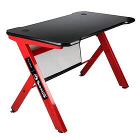 Herní stůl Marvo DE-03, 120x61 cm, podsvícený (DE-03) černý/červený