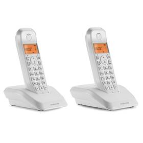 Domácí telefon Motorola S1202 Duo (C69000D48O2AESDW) bílý - zánovní - 12 měsíců záruka