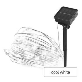 Vánoční osvětlení EMOS LED nano řetěz, 120 LED, 12 m, studená bílá stříbrná barva

